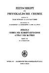 Zeitschrift Fur Physikalische Chemie-Abteilung B-Chemie Der Elementarprozesse Aufbau Der Materie