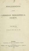 Proceedings of the Cambridge Philosophical Society