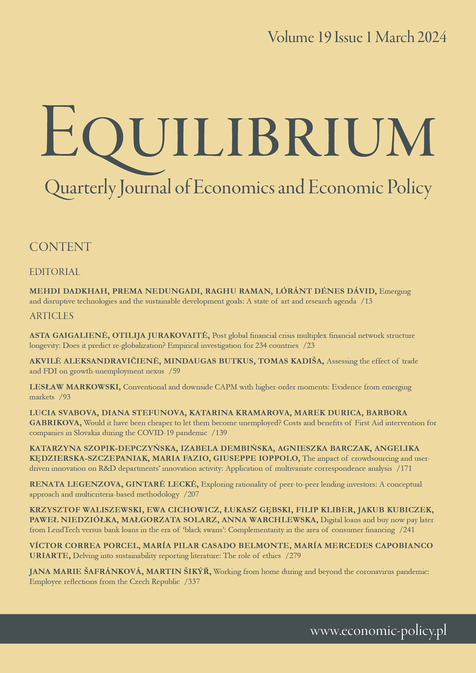 Equilibrium-Quarterly Journal of Economics and Economic Policy